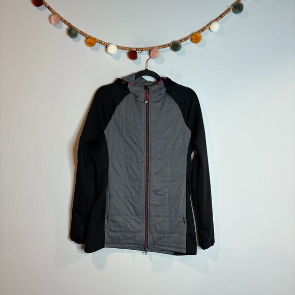 Athleta mixed media full zip quilted puffer jacket - Picture 1 of 5